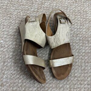 Sofft Wedge Sandals Size 10 Strappy Leather Comfort Shoes brown